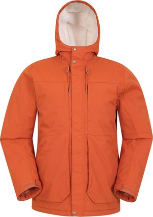 Mountain Warehouse Coastline Mens Borg Lined Jacket Waterproof Breathable Coat Rust Polyamide - Size X-Small