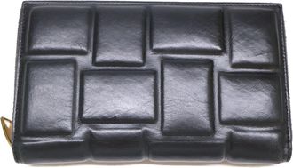 Bottega Veneta Black Leather Long Wallet (Bi-Fold) (Pre-Owned)