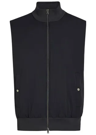 Herno Padded Stretch-shell and Cotton-knit Gilet - Navy - XL