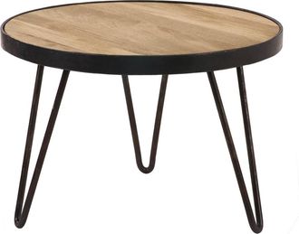 Miliboo Mesa De Centro Redonda Dise&ntilde;o Industrial 50x35cm Atelier