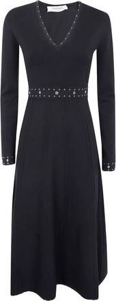 Twinset Kleedjes, Dames, Zwart, S, Zwart Jurk Set Elegant Chic