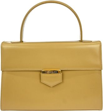 Saint Laurent Vintage Handbag Leather Beige Leather Handbag (Pre-Owned)