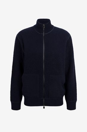 Jacob Cohen Cardigan mit Stehkragen aus Boucl&eacute;-Wolle