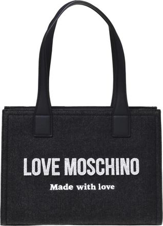 Love Moschino Denim Tote Bag - Dames - Shoppers - Zwart - ONE Size - Denim - Tassen