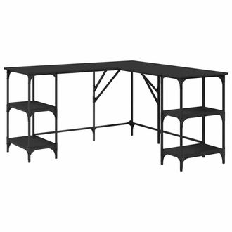 Berkfield Home Desk Black 139x139x75 cm Engineered Wood | Size: 139 x 139 x 75 cm