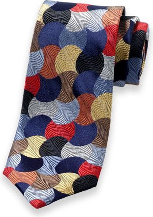 Paul Fredrick Geometric Woven Silk Tie