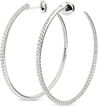 Engelbert 18kt witgouden Twisted oorringen met diamant - Zilver