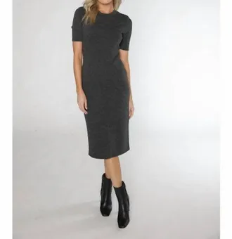 Matty M Hudson Midi Dress In Heather Black