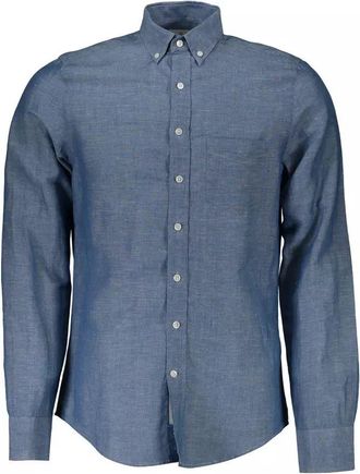 GANT Mens Classic Fit Oxford Shirt Long Sleeve - Blue Cotton - Size Small