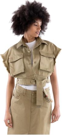 Don the Fuller Mouwloze Gilet - Dames - Bodywarmers - Bruin - XS - Katoen - Jassen