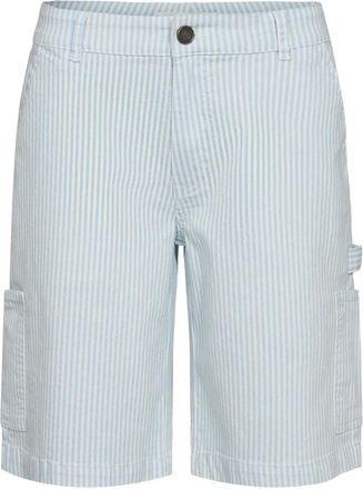 Sofie Schnoor Korte Broeken, Dames, Blauw, L, Gestreepte IJsblauwe Baggy Shorts