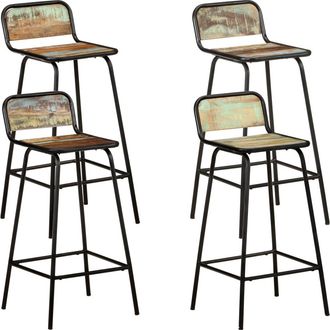 vidaXL Vidaxl - Taburetes De Cocina 4 Unidades Madera Maciza Reciclada