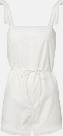 Faithfull The Brand Reine lace-trimmed cotton romper