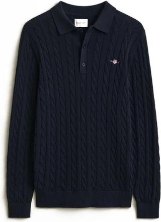 GANT Truien & Vesten, Heren, Blauw, M, Ronde hals gebreide kleding