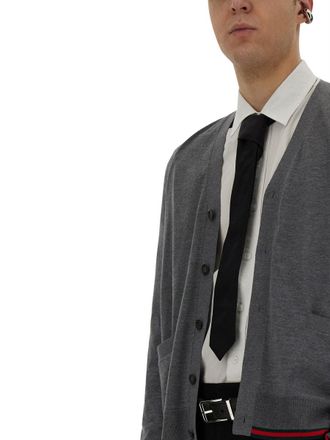 Gucci Web Pattern Wool Cardigan - Blue