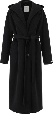 Sportmax Olmo Jas - Dames - Jas met riem - Zwart - M - Wol - Jassen