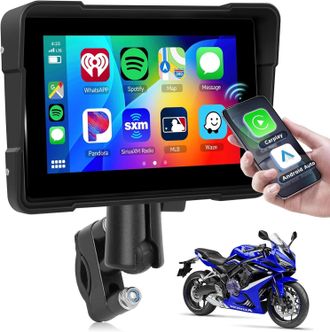 OEM Pantalla T&aacute;ctil Inal&aacute;mbrica Carpuride De 5 Pulgadas Para Motocicleta Con Carplay, Resistente Al Agua Ip67, Con Android Auto, Airplay, Android Cast, Bl