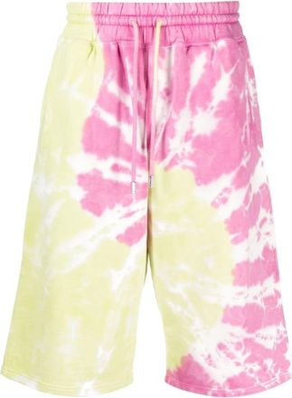 GCDS Rode Tie-Dye Bermuda Shorts - Heren - Korte Broeken - Roze - M - Katoen - Korte Broeken