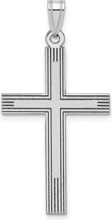 Diamond2Deal 14k White Laser Etched Cross Charm