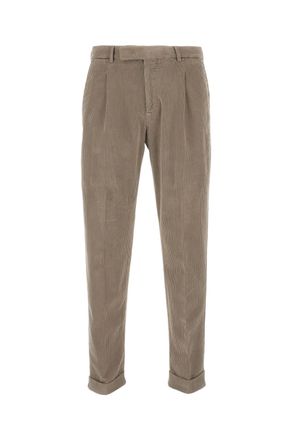PT01 Wide Ribbed Velvet Trousers With Tailored Pleats And Flap Pockets
