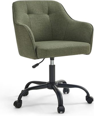 Songmics Silla giratoria de oficina con altura ajustable de color verde