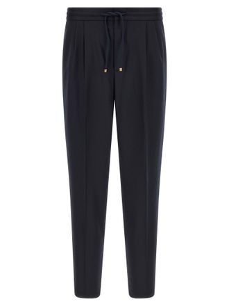 Brunello Cucinelli Blue Virgin Wool Casual Mens Pants