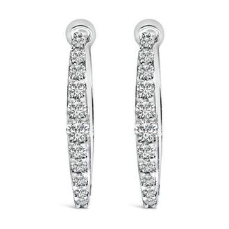 House of Brilliance 10K Gold 1/4 Cttw Lab Grown Diamond Heart Shaped Huggy Hoop Earrings in White at Nordstrom