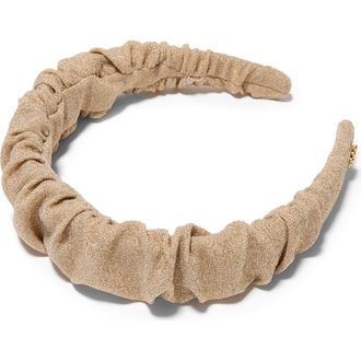 Lele Sadoughi Kelly Metallic Knit Ruched Headband in Gold at Nordstrom