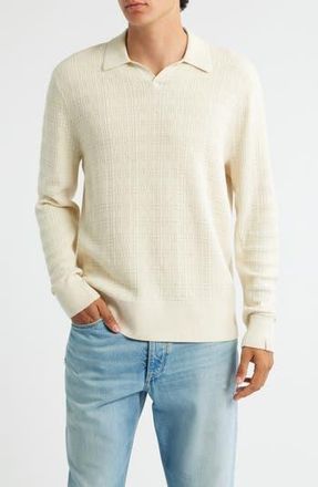 Rag & Bone Harvey Johnny Collar Relaxed Polo in Ivory at Nordstrom Rack, Size Medium