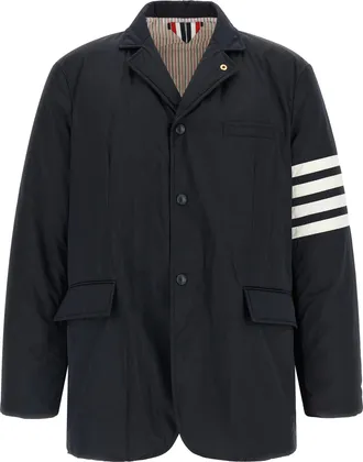 Thom Browne Blue Polyester Biker Mens Jacket