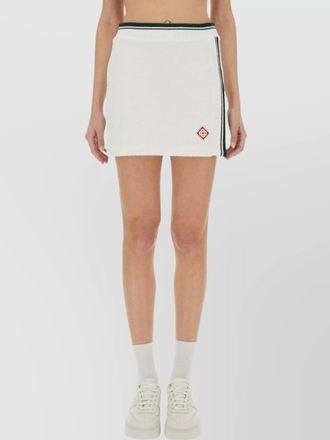 Casablanca textured knit miniskirt contrast trim