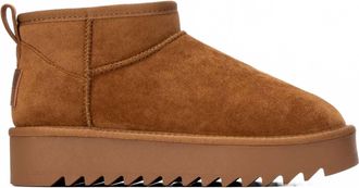 Refresh Womens Casual Platform Suede Ankle Booties In Camel