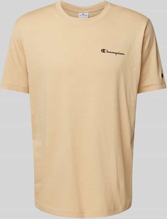 Champion T-Shirt mit Label-Print in Beige, Größe XXL