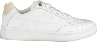 Tommy Hilfiger Schoenen, Dames, Wit, 39 EU, Polyester, Witte Polyester Sneaker met Contrasterende Details