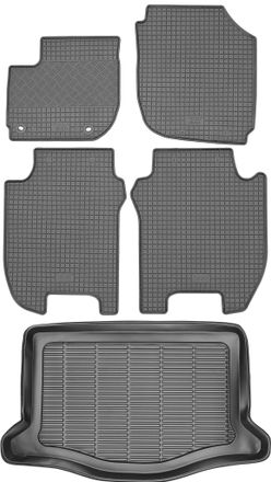 OEM Juego De Alfombrillas De Goma Para Coche Y Alfombrilla Para Maletero Para Honda Jazz Iii Hatchback (2015)