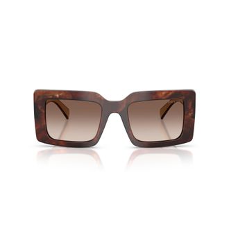 Prada 0pr D01s Oversized Rectangular Tortoiseshell Sunglasses