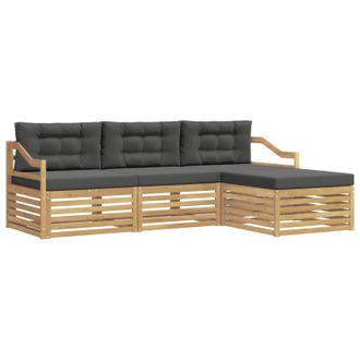 vidaXL Conjunto De Sof&aacute;s De Exterior 4 Pcs Blanco Y Antracita Vidaxl