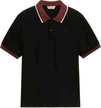 Marni Black Piqu&eacute; Polo Shirt With Contrasting Trim