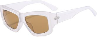 Generic Mens Vacation Sunglasses Sports Womens Driving Outdoor Sun Glasses(White)