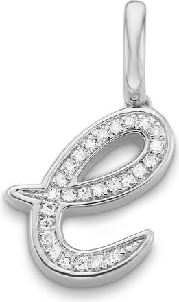Monica Vinader Sterling Silver Alphabet E Diamond Pendant Charm Diamond