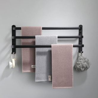 OEM Toallero De Pared De Aluminio Jalleria - Estante Con Ganchos Para Ba&ntilde;o, Dise&ntilde;o Moderno Y Duradero