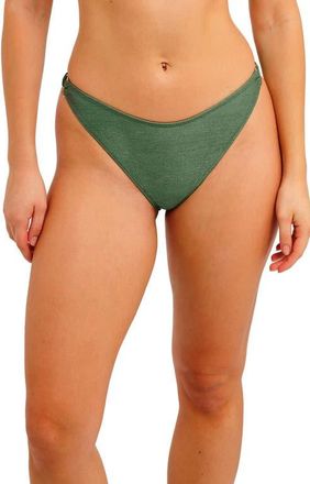 Freya Waves High Cut Bikini Bottoms in Fern at Nordstrom, Size X-Small