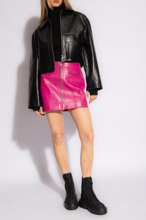 Stand Studio Kaelyn Leather Skirt, Womens, Pink