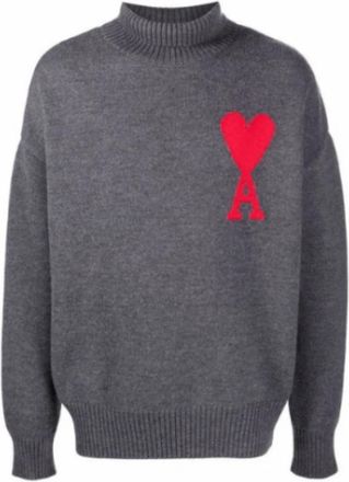 Ami Turtleneck Sweater - Dames - Coltruien - Grijs - S - Wol - Truien & Vesten