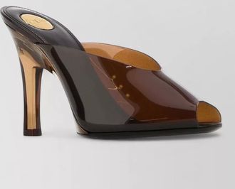Saint Laurent pvc sabrina mules peep toe transparent upper