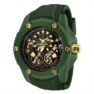 Invicta Mens Akula Automatic Double Open Heart Strap Watch In Green
