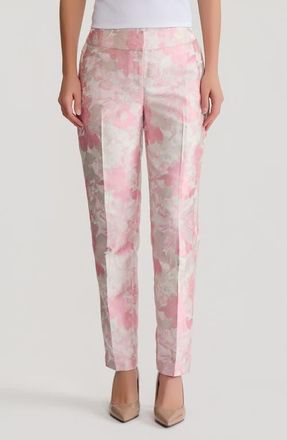 Kasper Flat Front Slim Pants in Tutu Pink Multi at Nordstrom, Size 16