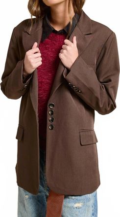 Mimosa Womens Adjustable Tie Back Blazer Jacket In Brown