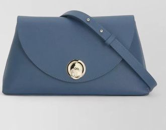 Coccinelle pebbled leather shoulder clutch gold tone