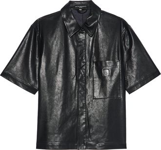 Cult of Individuality OVERSIZED LEATHER SHIRT
